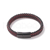 Leather Braided Cord Bracelets BJEW-E345-07-B-1
