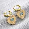 Brass Cubic Zirconia Hoop Earrings EJEW-Q042-02A-G-1