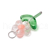 Transparent Acrylic Beads with Spray Painted Transparent Glass Beads and Glass Bugle Beads and 304 Stainless Steel Ball Head Pins Pendants PALLOY-JF03619-5