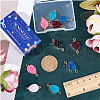 SUNNYCLUE 12Pcs 6 Colors Druzy Quartz Crystal Dyed Connector Charms FIND-SC0005-33-3