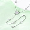 304 Stainless Steel Crystal Rhinestone Star Lariat Necklaces NJEW-R026-15P-3