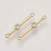 Brass Cubic Zirconia Links connectors KK-N216-24-1