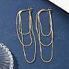 Brass Snake Chains Tassel Dangle Stud Earrings for Women EJEW-H092-11G-4