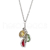 Stainless Steel and Glass Pendants Necklaces NJEW-JN04701-01-2