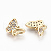 Brass Micro Pave Clear Cubic Zirconia Charms RJEW-T063-37G-NF-2