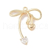 Brass Micro Pave Clear Cubic Zirconia Pendants KK-U008-03B-G-1