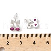 925 Sterling Silver Micro Pave Cubic Zirconia Stud Earrings EJEW-B144-02S-5
