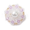 Handmade Glass Seed Beaded Flower Brooches for Women JEWB-MZ00005-01-2