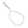 Opalite Chip & CCB Plastic Round Beaded Mobile Straps HJEW-FZ00002-1