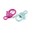 Spray Painted Alloy with Rhinestone Lobster Claw Clasps PALLOY-T090-04-2