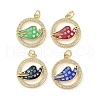 Brass Micro Pave Clear Cubic Zirconia Pendants KK-Q813-03G-1