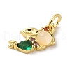 Brass Micro Pave Colorful Cubic Zirconia Glass Pendants X-KK-R162-026G-G-2