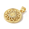 Rack Plating Brass Micro Pave Clear Cubic Zirconia Pendants KK-P267-06G-2