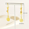 Fashionable Classic Flat Round Brass Tassel Hoop Earrings EH8796-5