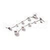 Round Plastic Pearl Beaded Long Chain Dangle Stud Earrings STAS-D179-05P-2