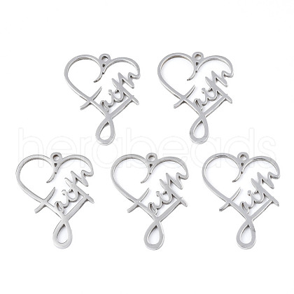 Non-Tarnish 201 Stainless Steel Pendants STAS-N098-045P-1