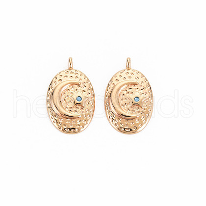 Brass Micro Pave Cubic Zirconia Pendants KK-S364-276G-1