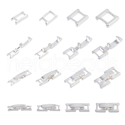 SUPERFINDINGS 20Pcs 4 Styles Eco-Friendly Brass Watch Band Clasps KK-FH0007-26-1