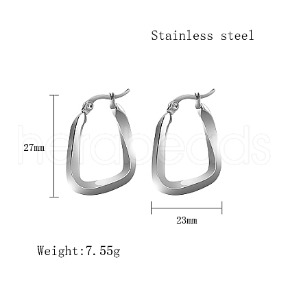Non-Tarnish Stainless Steel Hoop Earrings for Women QX9021-3-1