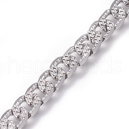 304 Stainless Steel Cuban Link Chains CHS-L020-046A-P-1