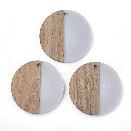 Resin & Walnut Wood Pendants X-RESI-T023-15A-1