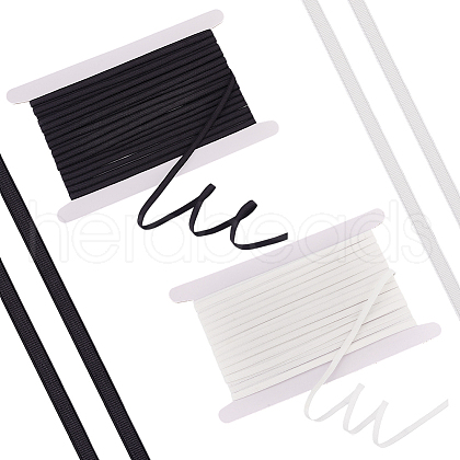 MAYJOYDIY US 2Pcs 2 Colors Flat Nylon Elastic Cord OCOR-MA0001-19-1