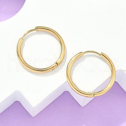 Ion Plating(IP) 304 Stainless Steel Huggie Hoop Earrings EJEW-F111A-20mm-G-1