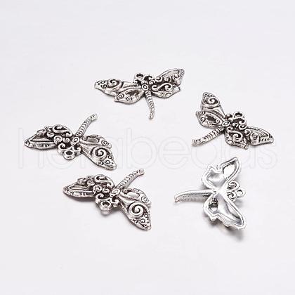 Tibetan Style Alloy Dragonfly Pendants X-TIBEP-3799-AS-LF-1