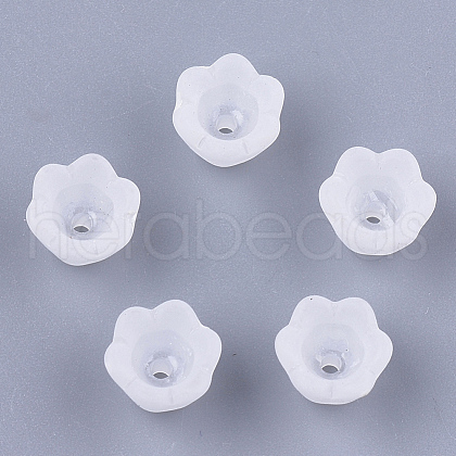 6-Petal Transparent Acrylic Bead Caps FACR-T001-03-1