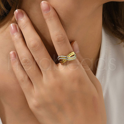 Fashionable Special-Interest 304 Stainless Steel Cubic Zirconia Finger Rings FS-WGDC130-15-1