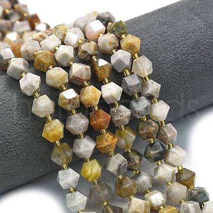 Natural Bamboo Leaf Agate Beads Strands G-I376-A70-01-1