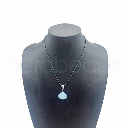Opalite Fan-Shaped Pendant Necklaces VA7169-5-1
