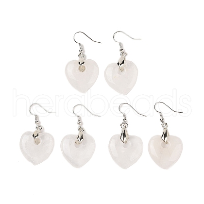 Natutal Quartz Crystal Dangle Earrings EJEW-F343-D06-1