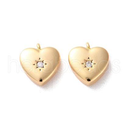 Brass Micro Pave Clear Cubic Zirconia Pendants KK-L221-001G-1