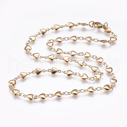304 Stainless Steel Chain Necklaces STAS-P164-11G-1
