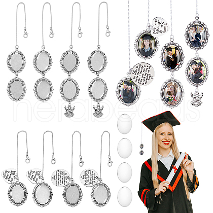   16Pcs 4 Styles Alloy Pendant Cabochon Settings FIND-PH0010-57-1
