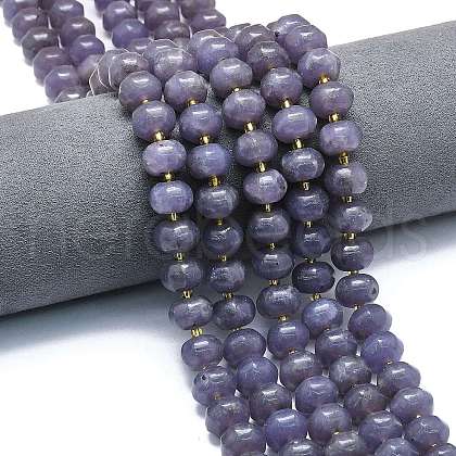 Natural Lepidolite/Purple Mica Stone Beads Strands G-P573-B05-01-1