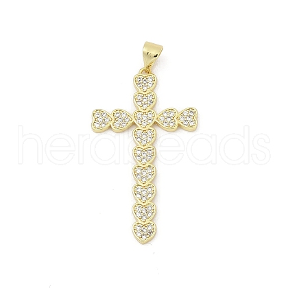 Brass Micro Pave Cubic Zirconia Pendants KK-D317-106G-1