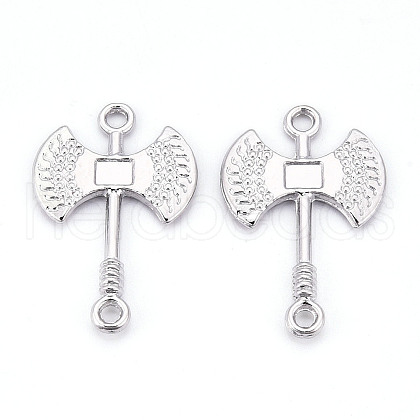 Alloy Double Axe Connector Charms X1-PALLOY-N176-125P-1