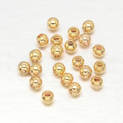 Real Gold Plated Brass Round Spacer Beads X-KK-L147-197-2.5mm-NR-1
