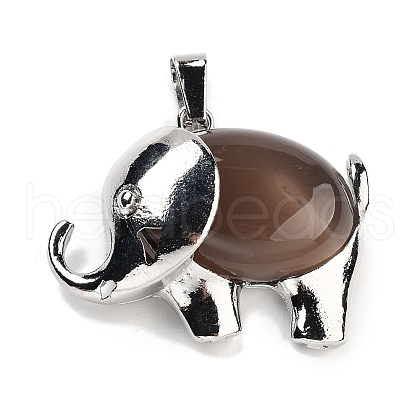 Natural Grey Agate Pendants G-G112-01P-09-1
