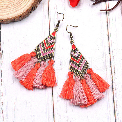 Tassel Earrings Ethnic Style Fringe Ear Drops Women's Ear Hooks PF3468-3-1
