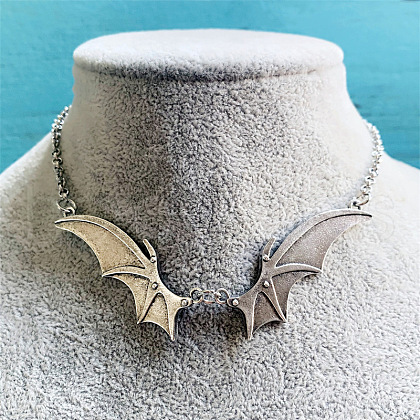 Gothic Bat Wings Alloy Pendant Necklaces FS-WG0FB67-01-1