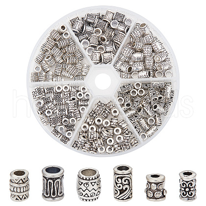 HOBBIESAY 210Pcs 6 Styles Tibetan Style Alloy Spacer Beads FIND-HY0003-56-1