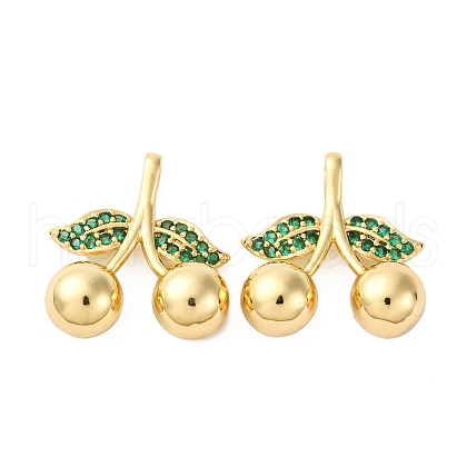 Brass Micro Pave Cubic Zirconia Pendants KK-F895-18C-G-1