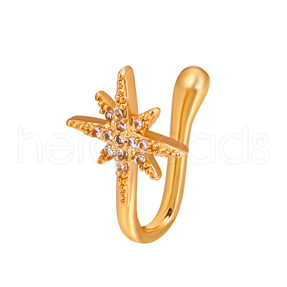 Star Brass Micro Pave Clear Cubic Zirconia Clip-on Nose Septum Rings WG32032-08-1