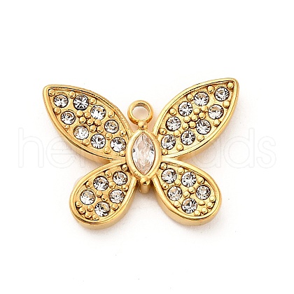 304 Stainless Steel Crystal Rhinestone Pendants STAS-P385-05B-G-1