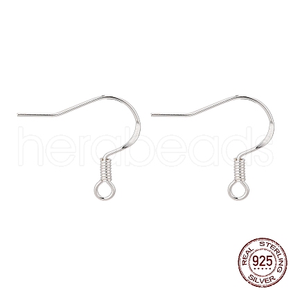 925 Sterling Silver Flat Coil Earwire X-STER-S002-53-1
