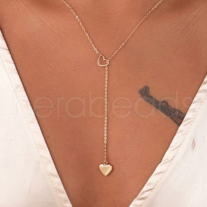 Heart Alloy Lariat Necklaces for Women FS-WG9B5F3-01-1