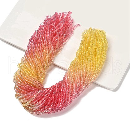 Transparent Painted Glass Beads Strands X1-DGLA-A034-T1mm-A07-1